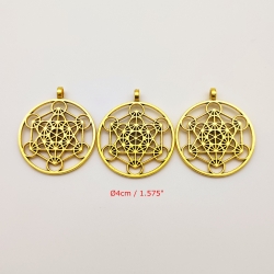 Cubo Metatron dourados (3un) mandala geometria sagrada