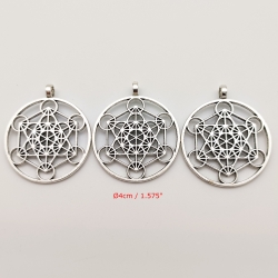 Cubo Metatron prateado (3un) mandala geometria sagrada