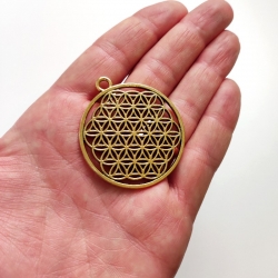 Flor da Vida dourada (3un) mandala geometria sagrada