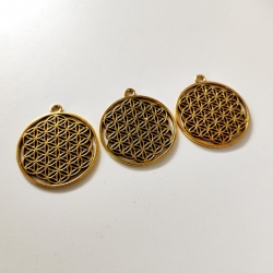 Flor da Vida dourada (3un) mandala geometria sagrada