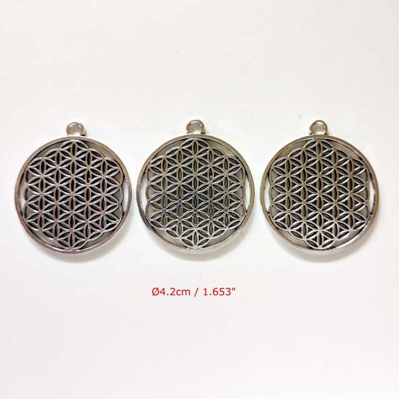 Flor da Vida Prateada (3un) mandala geometria sagrada