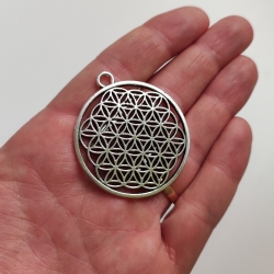 Flor da Vida Prateada (3un) mandala geometria sagrada