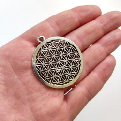 Flor da Vida Prateada (3un x 4cm) mandala geometria sagrada