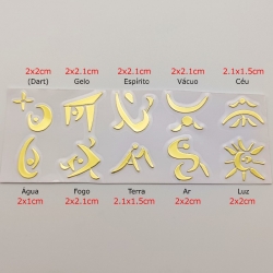 Adesivos 10 Elementos metálicos dourados (10un) Geometria Sagrada