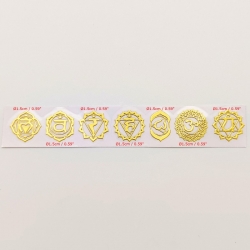 Adesivos 7 Chacras metálicos dourados (7un) Geometria Sagrada