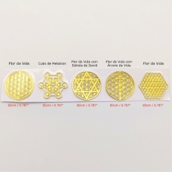 5 Adesivos metálicos Dourados vários (5un) Geometria Sagrada