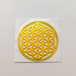 5 Flor da Vida Adesivos metálicos Dourados (5un) Geometria Sagrada