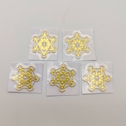 5 Metatron Adesivos metálicos Dourados (5unx2cm) Geometria Sagrada