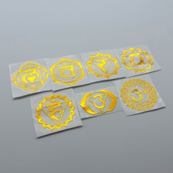 7 Chacras Adesivos metálicos Dourados (7x3.5cm) Geometria Sagrada