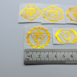 7 Chacras Adesivos metálicos Dourados (7x3.5cm) Geometria Sagrada