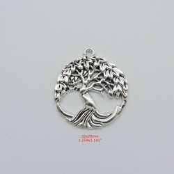 Árvore da Vida prateada (5un) mandala geometria sagrada