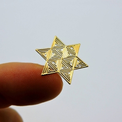 5un Estrela de David Adesivos metálicos Dourados (5un 2cm) Geometria Sagrada