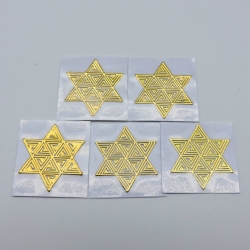 5un Estrela de David Adesivos metálicos Dourados (5un 2cm) Geometria Sagrada
