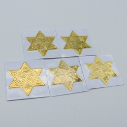 5un Estrela de David Adesivos metálicos Dourados (5un 2cm) Geometria Sagrada