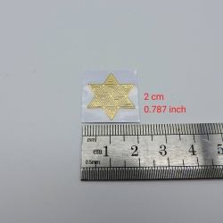 5un Estrela de David Adesivos metálicos Dourados (5un 2cm) Geometria Sagrada