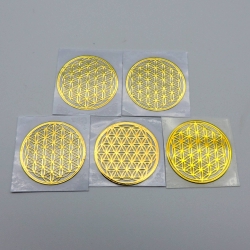 5un Flor da Vida Adesivos metálicos Dourados (5un 2cm) Geometria Sagrada