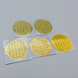 5un Flor da Vida Adesivos metálicos Dourados (5un 2cm) Geometria Sagrada