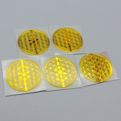 5un Flor da Vida com Árvore da Vida Adesivos metálicos Dourados (5un 2cm) Geometria Sagrada