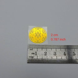 5un Flor da Vida com Estrela de David Adesivos metálicos Dourados (5un 2cm) Geometria Sagrada