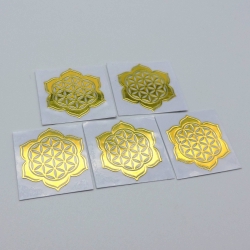 5un Flor da Vida em Flor de Lótus Adesivos metálicos Dourados (5un 2cm) Geometria Sagrada