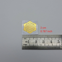 5un Flor da Vida em Flor de Lótus Adesivos metálicos Dourados (5un 2cm) Geometria Sagrada