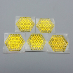 5un Flor da Vida hexagonal Adesivos metálicos Dourados (5un 2cm) Geometria Sagrada