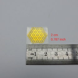 5un Flor da Vida hexagonal Adesivos metálicos Dourados (5un 2cm) Geometria Sagrada