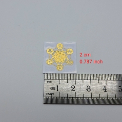 5 Metatron c/ Chakras Adesivos metálicos Dourados (5unx2cm) Geometria Sagrada