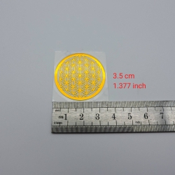 5un Flor da Vida Adesivos metálicos Dourados (5unx3.5cm) Geometria Sagrada