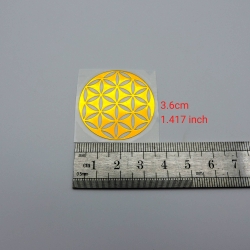 5un Flor da Vida Adesivos metálicos Dourados (5unx3.6cm) Geometria Sagrada