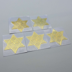5un*4cm Estrela de David Adesivos metálicos Dourados (5unx4cm) Geometria Sagrada