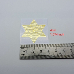 5un*4cm Estrela de David Adesivos metálicos Dourados (5unx4cm) Geometria Sagrada