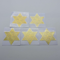 5un*4cm Estrela de David Adesivos metálicos Dourados (5unx4cm) Geometria Sagrada