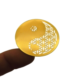 5un*4cm Ying Yang Flor da Vida Adesivos metálicos Dourados (5unx4cm) Geometria Sagrada