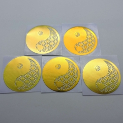 5un*4cm Ying Yang Flor da Vida Adesivos metálicos Dourados (5unx4cm) Geometria Sagrada