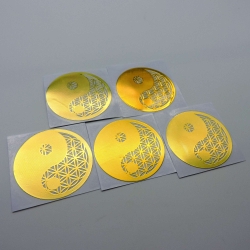 5un*4cm Ying Yang Flor da Vida Adesivos metálicos Dourados (5unx4cm) Geometria Sagrada