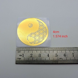 5un*4cm Ying Yang Flor da Vida Adesivos metálicos Dourados (5unx4cm) Geometria Sagrada