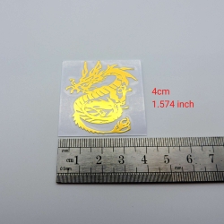 5un*4cm Dragão Adesivos metálicos Dourados (5unx4cm) Geometria Sagrada