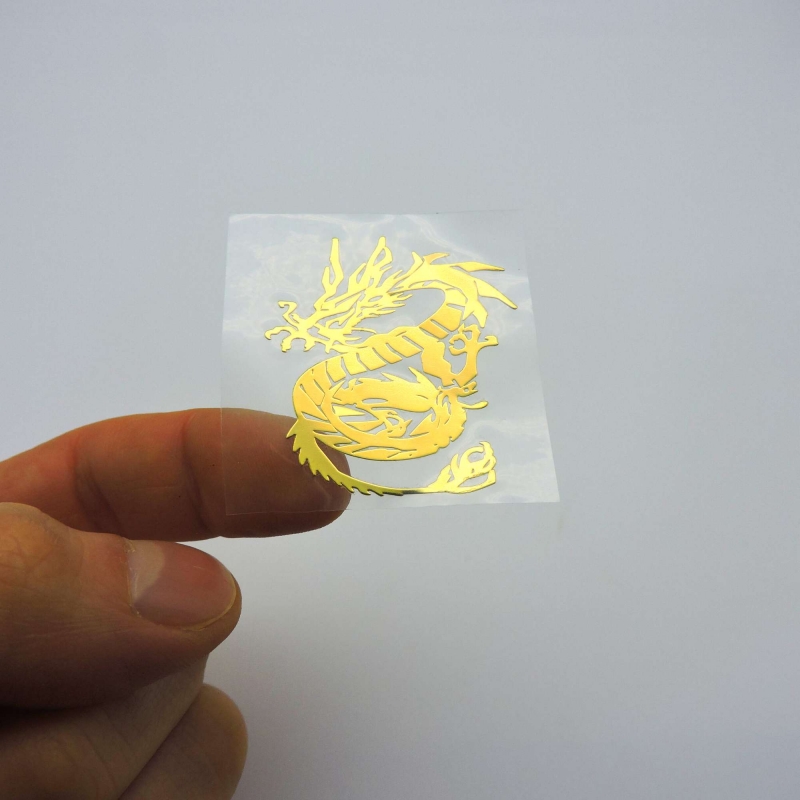 5un*4cm Dragão Adesivos metálicos Dourados (5unx4cm) Geometria Sagrada